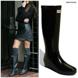 hunter wedge booties